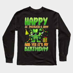 Shamrock Dabbing Happy St. Patrick's Day Long Sleeve T-Shirt